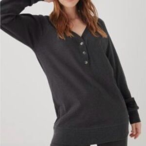 Pact Organic Cotton Airplane Button Tunic grey size XL